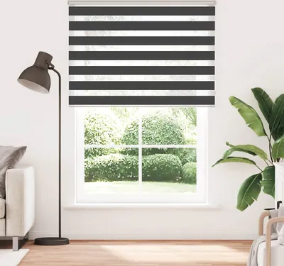 Immagine prodotto di Tenda a Rullo Zebra Nero Larghezza Tessuto 150,9 cm Poliestere