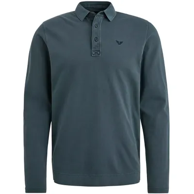 Produktbild von PME LEGEND Herren Langarm Poloshirt Dunkelblau Gr. XL Baumwolle Regular Fit