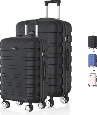 Image de Voyagoux® REVELATION - Ensemble de voyage M/L - Valises - 2 pièces - Valise de voyage à roulettes - Noir - Serrure TSA