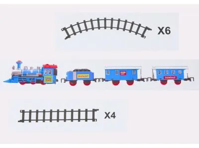 Produktbild von Leantoys Eisenbahnset 3 Wagen auf Batterien mit Licht- und Soundeffekten
