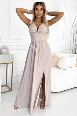 Productafbeelding van Numoco dames feestjurk Susan, beige, maat XL