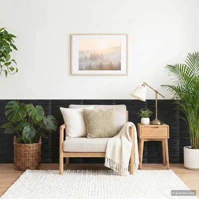Produktbild von vidaXL Wandpaneele 24 stk. 50 x 50 cm Schwarz Stein XPS Schaum