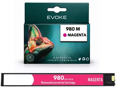Imagen del producto de Cartuchos compatibles con la impresora HP 980 M (modelo D8J08A), color magenta, capacidad de 110 ml, compatibles con los modelos OJ Enterprise X555 MFP y X585