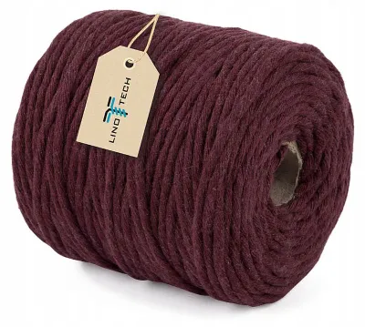 Produktbild von Linotech Baumwollkordel für Makramee, braun, 5mm, 100m
