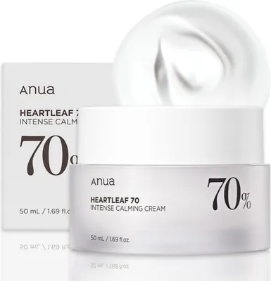 Obrázok produktu pre ANUA Heartleaf 70% Intenzívny upokojujúci krém 50ml Ceramid Panthenol Korea Kosmetik