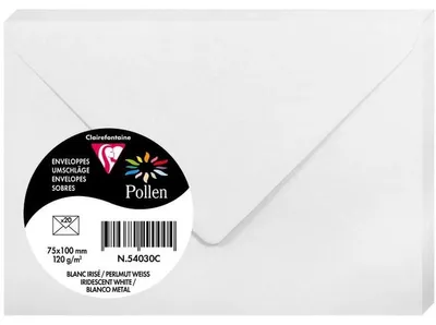 Produktbild von Clairefontaine 54030C, Weiß, 120 g/m², 100 mm, 75 mm, Forest Stewardship Council (FSC), Frankreich