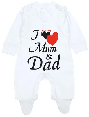 Produktbild von TupTam Unisex Baby Strampler Set Spruch Mamas & Papas Schatz, Farbe: I Love Mum and Dad, Größe: 56