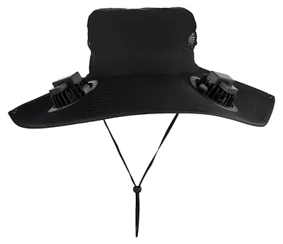 Produktbild von Uni-Sonnenhut, belüfteter Fischerhut mit integriertem Akkufach, verstellbarer breiter Krempe, UV-Schutz, atmungsaktiv, ideal zum Wandern und Angeln.