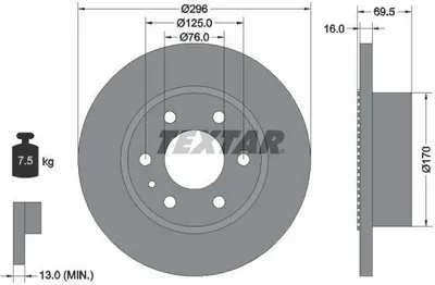 Produktbild von 2x TEXTAR Bremsscheibe 93177500 für IVECO Daily VI Kastenwagen DAILY IV Bus