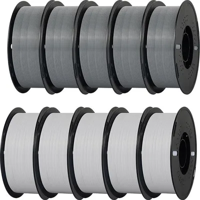 Produktbild von KINGROON PETG 3D-Drucker Filament 10kg 1.75mm Grau+Weiß | Hohe Festigkeit | Blasenfrei | Präziser, Glatter Druck | Umweltfreundlich