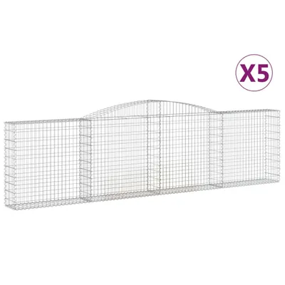 Imagen del producto de vidaXL: 5 gabiones con forma de arco, 400x30x100/120 cm, fabricados en hierro galvanizado