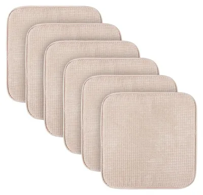 Imagen del producto de Juego de 6 cojines para sillas, color crema