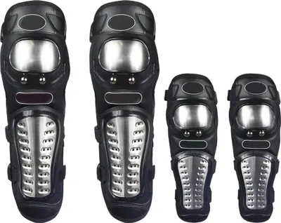 Produktbild von Motorrad-Schutzausrüstungsset aus Edelstahl: Knieschoner, Ellbogenschützer für Motocross, ATV und Mountainbike, 4-teilig, Einheitsgröße