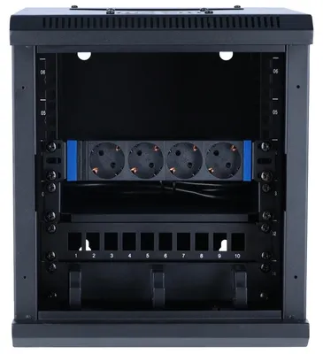 Produktbild von DSIT 6HE - 10 Zoll Serverschrank mit Glastür - Set - 312x310x352mm (BxTxH)