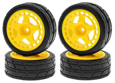 Zdjęcie produktu dla Zdalnie sterowane opony offroad, 67 x 45 x 27 mm, 4 sztuki, zamiennik do TAMIYA TT02 XV01, HSP 94123, HPI, KYOSHO, WLtoys 1/10, samochód zdalnie sterowany
