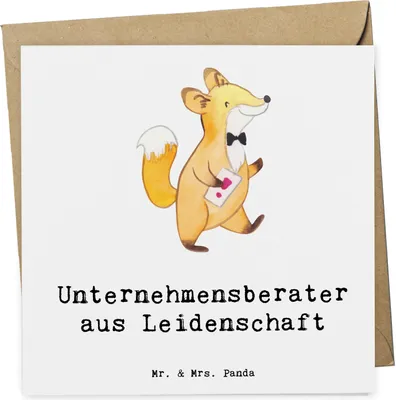 Produktbild von Mr. & Mrs. Panda Glückwunschkarte Unternehmensberater Leidenschaft - Weiß - Geschenk, Grußkarte, faltkarte, Klappkarte, doppelkarte, anlasskarte