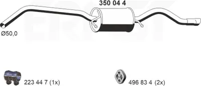 Produktbild von ERNST 350044 Endschalldämpfer passend für MERCEDES-BENZ A-Klasse (W169) Auspuff