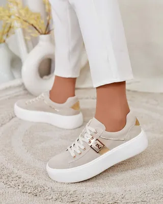 Produktbild von Damen Stoff-Sneakers Naterra Beige, leichte Freizeitschuhe, Größe 37