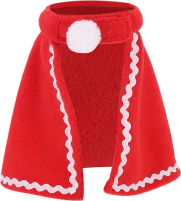 Obrázok produktu pre Červený vianočný kostým pre psy, mačky, králiky, morčatá, mäkký fleece, nastaviteľný