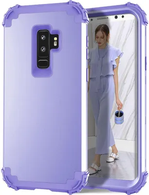 Produktbild von Galaxy S9 Plus Hülle, LaimTop Heavy Duty 3 in 1 Hybrid Hart PC Flexibel TPU Silikon Stossfest Kratzfest Tasche Schutzhülle für Samsung Galaxy S9 Plus Helles Lila