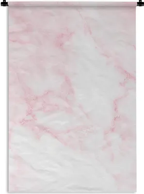Produktbild von MuchoWow® Wandteppich Wandbehang Marmor - Weiß - Rosa - Chic - Marmoroptik 120x180 cm Tapisserie Dekoration Wandtuch - Schlafzimmer - Dekorationen für das Haus