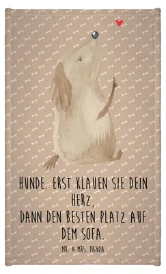 Produktbild von Mr. & Mrs. Panda Handtuch Hund Liebe - Hundeglück - Geschenk, Gäste-WC, Herz, Frotteehandtuch, Baumwollhandtuch, Verliebt, Sprüche, Hunde, Klein, Gästetuch