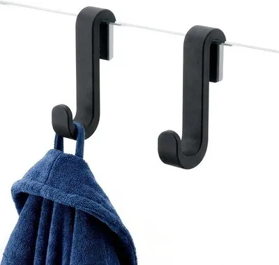 Obrázek produktu pro Sada silikonových háčků do sprchy, nástěnné háčky pro bezrámové skleněné sprchové kouty, sada 2 kusů