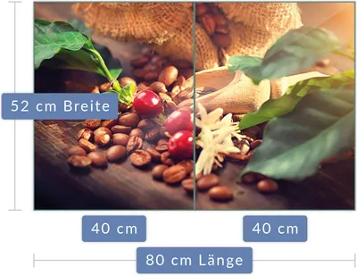 Produktbild von Herdabdeckplatte Abdeckung Glaskeramikkochfeld Abdeckplatte 2-Teilig 80x52 Kaffee Braun