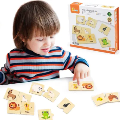 Image de VIGA Puzzle en bois Animaux petits et grands