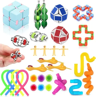 Produktbild von 30 Stück Fidget Toy Pack, Anti-Stress-Spielzeug Set für Konzentration und Ruhe, Lindert Stress und Sensorisches Spielzeug Gegen Angstzustände