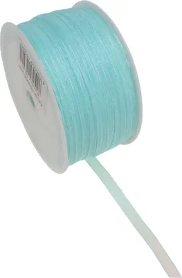 Produktbild von 50m Antennenband Organza 6mm breit mit Webkante Dekoband Schleifenband, Farbe:helltürkis