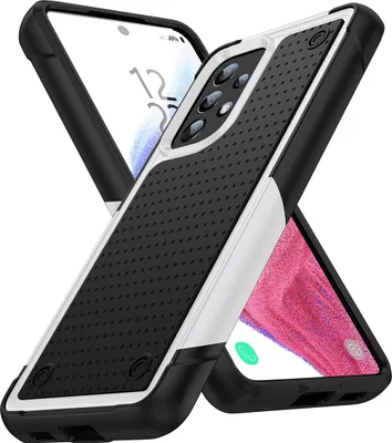 Produktbild von Für Samsung Galaxy A33 5G Hülle Militärqualität Stoßfest Hybrid 2 in 1 Hart PC Weich TPU Handyhülle Weiß Schwarz