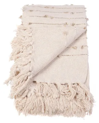 Produktbild von Tagesdecke Boho GOLDEN SUNSET, Plaid mit Fransen, 125 x 150 cm