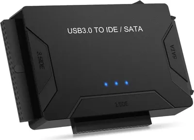 Produktbild von USB 3.0 zu Sata und IDE Adapter, USB SATA Festplatten Konverter mit Netzschalter unterstützt für 2,5''und 3,5''SATA HDD & IDE HDD, Kompatible Windows XP/Vista/7/8/10(Mit 12V 2A Netzteil)