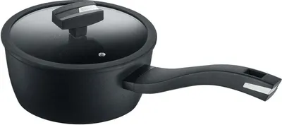 Produktbild von Stieltopf mit Glasdeckel 16 cm, Aluminium, schwarz - Balance® Induction Enduro