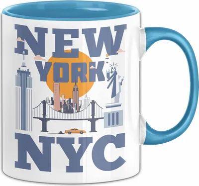 Produktbild von New York City Tasse Geschenk USA Urlaub Reisen Kaffee-Becher (Blau)