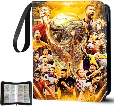 Produktbild von Sammelkarten Album, 50 Seiten 400 Karten Sammelalbum, Tragbarer Fussball Karten Sammelalbum, PolyurethanWasserdicht Karten Binder, Große Sammelkarten Ordner
