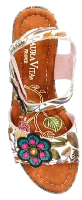Produktbild von Laura Vita Damen Sandalette Blockabsatz Plateau Kork NELLAO 36, Größe:37 EU, Farbe:Braun
