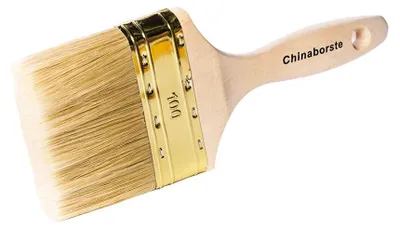 Produktbild von Flachpinsel extra breit 100 mm, Chinaborste, Holzstiel, Malerpinsel für große Flächen und Dachuntersichten