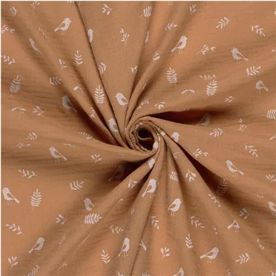 Produktbild von Musselin Stoff Vögel ab 0,5x1,3m 15 Farben  Double Gauze Mulltuch