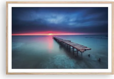 Produktbild von Gerahmtes Poster - Rahmen in heller Eiche - Brücke Meer Landschaft - 91,5x61 cm - Wand Bild - Wanddeko - Wandbilder - Kunstposter - Wandposter - Bilderrahmen - Bilder - Kunstdruck - P2NAA91x61-4955