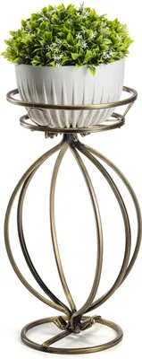 Zdjęcie produktu dla HowHomely Stojak na rośliny Stojak na kwiaty 30x28x54 cm Stojak na kwiaty czarno-złoty metalowy