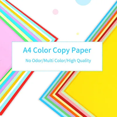 Zdjęcie produktu dla 100 arkuszy kolorowego papieru do kopiowania A4 210x297mm/8.3x11.7in Papier do drukarki 70GSM do kopiowania, drukowania, pisania, rękodzieła i sztuki