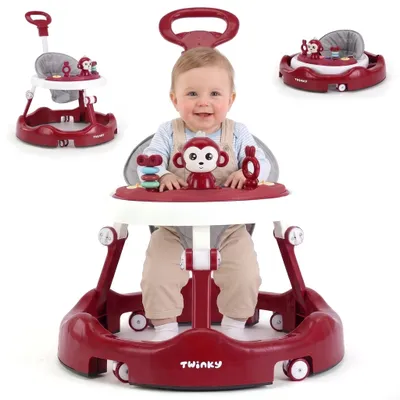 Image de Trotteur Twinky® rouge bordeaux | Trotteur avec ensemble de jeux et accessoires pour un apprentissage ludique et en toute sécurité | avec tapis de sol et poignée