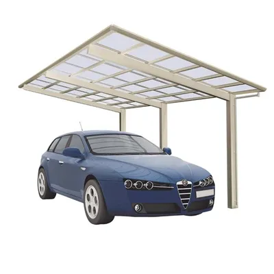 Produktbild von Einzelcarport Ximax Linea Typ 110 Aluminium eloxiert 272,6 x 495,4 cm Edelstahl-Look