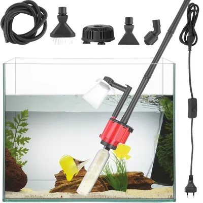 Produktbild von Aquarium-Kiesreiniger, Multifunktioneller elektrischer Aquarium-Wasserwechsler, herausnehmbarer Vakuum-Sandwäscher, Algenreiniger, Wasserdusche-Set