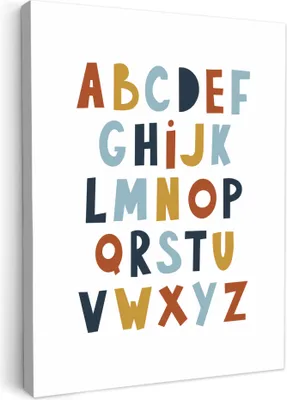 Produktbild von MuchoWow® - Leinwandbilder - Pädagogisch - Das Alphabet lernen - Jungen - Buchstaben, Wandbild, Wanddeko Bilder Wohnzimmer, 30x40 cm