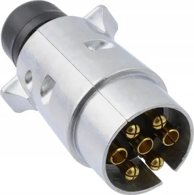 Zdjęcie produktu dla Wtyczka + Gniazdo Przyczepy Złącze Elektryczne Aluminiowe 7 Pin Mosiądz !
