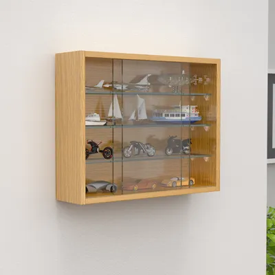 Produktbild von VCM Glasvitrine hängend | Vitrine Glas | Maße: H. 40 x B. 50 x T. 12 cm | Hängevitrine Glas | Modern und platzsparend | Glas Vitrinenschrank - Drivalo S