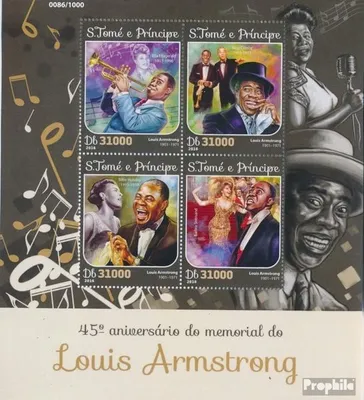 Produktbild von Briefmarken Sao Tome e Principe 2016 Mi 6586-6589 Kleinbogen (kompl. Ausgabe) postfrisch Louis Armstrong